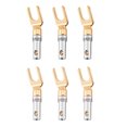 thumbnail image 4 of Speaker Wire Connector  Banana Connector  Banana Plug Connector  Banana Plug Spade  Banana Adapter Spade 6 Pcs Gold Plated 4mm Banana U Fork Y Spade Plug Speaker Wire Connector, 4 of 8