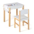 thumbnail image 1 of Costway Ensemble Table et Chaise pour Enfants en Bois Bureau d'Étude et de Dessin d'Activités avec Tiroir pour Rouleau de Papier, 1 of 10