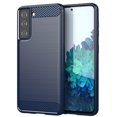 thumbnail image 1 of PANDACO Navy Brushed Metal Case for Samsung Galaxy S21, 1 of 4