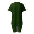 thumbnail image 5 of Ketyyh-chn99 Two Piece Short Set Linen Shorts Women Lounge Sets Sets Outfits Short Sleeve Basic Shorts Set Green,3XL, 5 of 5
