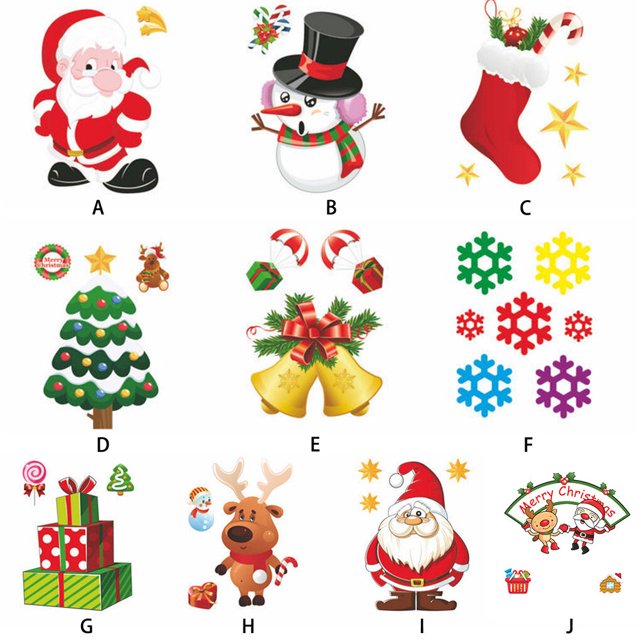 kurtrusly Christmas Static Sticker Fridge Window PVC Decal Home Office Shop Self-adhesive Decoration, Christmas Gift Box