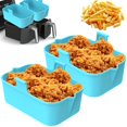 thumbnail image 2 of 2Pcs Air Fryer Silicone Pot with Handle Reusable Air Fryer Liner Heat Resistant Air Fryer Silicone Basket Rectangle Baking Pan Air Fryer Accessories Liners for Double Basket Air Fryer Ove, 2 of 11