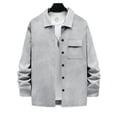 thumbnail image 4 of Lovzfmll Veste Décontractée pour Homme à Revers Cranté, Boutonnée devant, Détail de Poche, Gris, P, 4 of 8