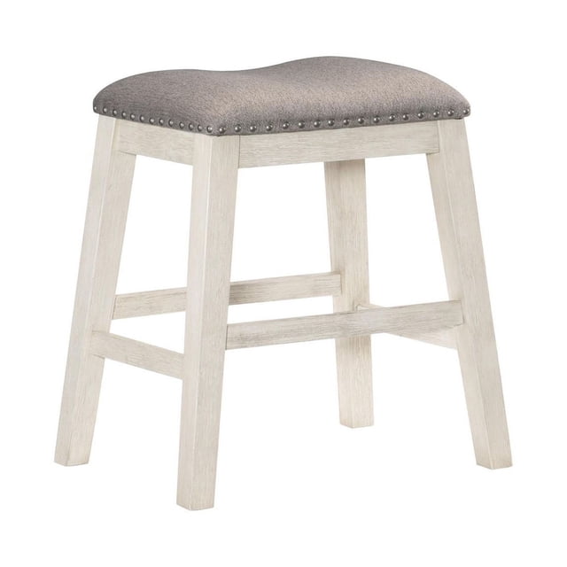 Topline Home Furnishings Whitewash Finished Stools