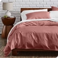 thumbnail image 1 of Bare Home Organic Cotton Duvet Cover Set, 300 Thread Count, Percale Weave, Full/Queen, Dusty Rose, 1 of 5