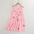 thumbnail image 2 of Chemises de Nuit pour Fille 1-14 Ans Chemises de Sommeil en Coton Vêtements de Nuit Été Sans Manches Col Rond Imprimé Nœud Ample et Confortable Robe de Climatisation Rose B, 2 of 3