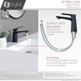 thumbnail image 4 of Stylish Single-Handle Matte Black Bathroom Faucet Height 5⅞" B-111N, 4 of 12
