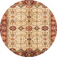 thumbnail image 1 of Ahgly Company Indoor Round Abstract Yellow Oriental Area Rugs, 7' Round, 1 of 6