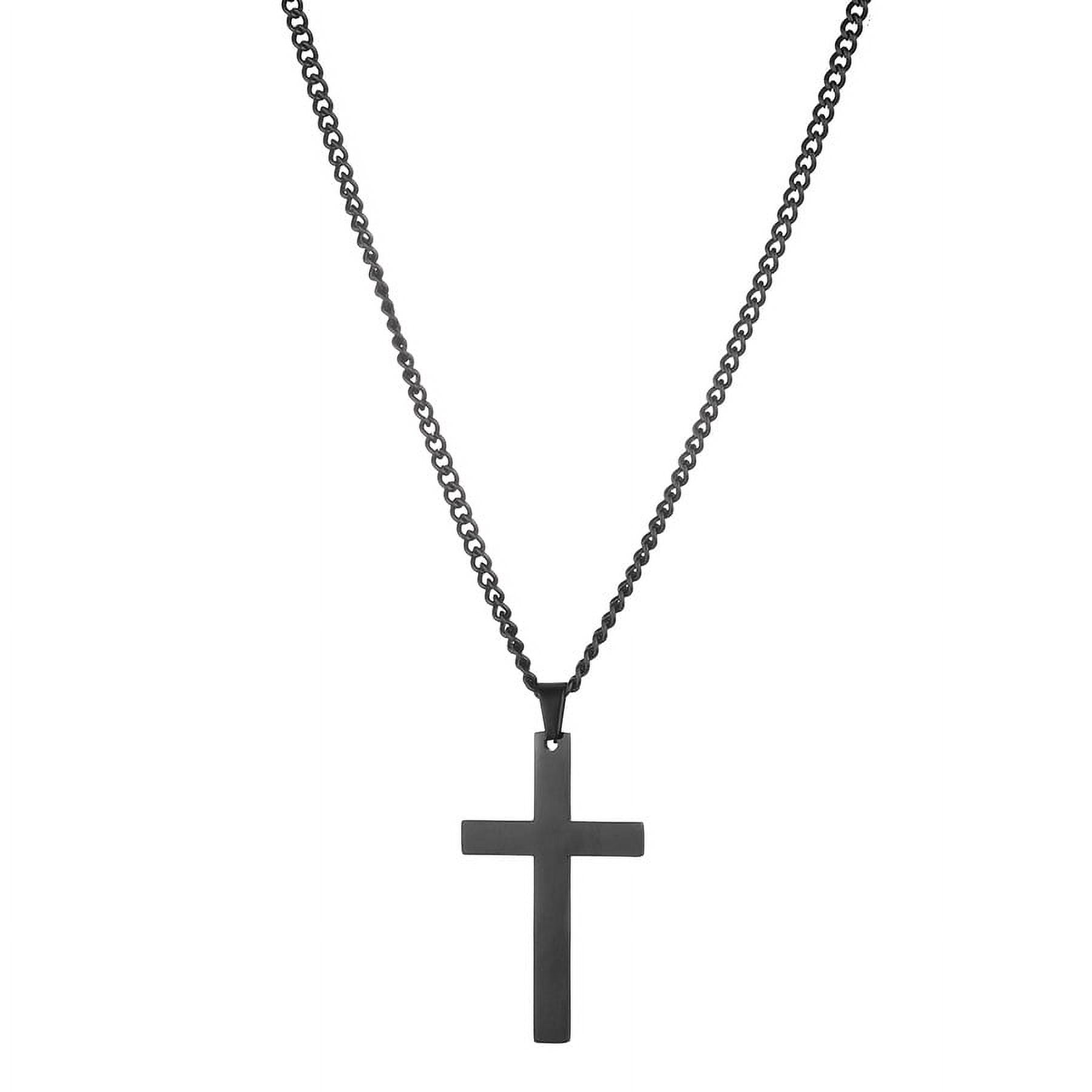 Collier Croix en Acier Inoxydable pour Hommes Collier Croix en Argent pour Garçon Petite Croix