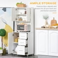 thumbnail image 4 of HOMCOM Modern Kitchen Cupboard Storage Organizer Microwave Cabinet, White, 4 of 10