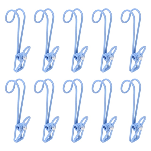 MasteelfCA 10 Pcs Pince Simple Colorée Enduite de Plastique avec Crochet Épingle à Vêtements Multifonction m