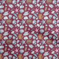 thumbnail image 1 of oneOone Silk Tabby Magenta Fabric Sea Shells Pattern Fabric For Sewing Printed Craft Fabric By The Yard 42 Inch Wide, 1 of 4