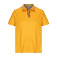 thumbnail image 4 of ylioge Mens Golf Shirts Button Collared Short Sleeve T Shirt Office Work Mens Casual Pullover Solid Comfort Basic Lapel Athletic Workout Tees Tops, 4 of 6