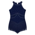 thumbnail image 3 of Yeahdor Robe de Danse Latine Sans Manches à Paillettes pour Filles, Robe Justaucorps de Jazz, Rumba Samba Salsa Cha Cha, Tenue de Danse de Salon Bleu Marine 16, 3 of 5