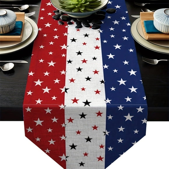 Patriotic Table Runner,4th Of July Table Runner The Holiday Aisle,Patriotic Freedom Table Runner,4th Of July Memorial Day Holiday Kitchen Dining Table Decor for Indoor Outdoor Home Party Decoration