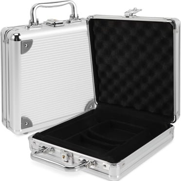 MIANGASTORE Metal Poker Chip Case Carrier Large Capacity Poker Cards Holder Poker Chip Carrying Case