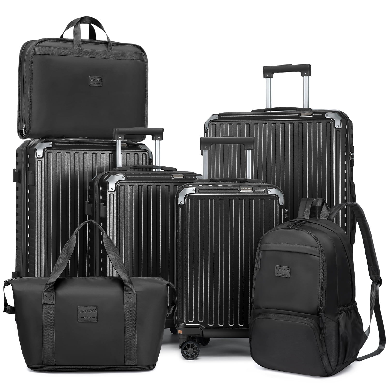 バッグ Check-In-S Travel Case 54L 7-Piece Luggage Set with 7-in-1 toiletry bag Backpack & Duffel