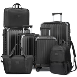 Melalenia - 7 Luggage Sets ABS Hardside Spinner Luggage -With