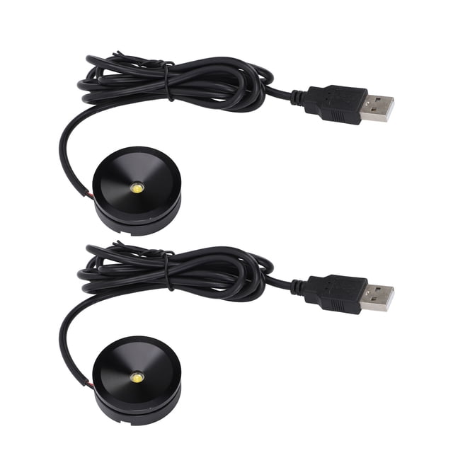 2PCS 5V Mini LED Spotlights,Aluminum LED Spotlights Round Accent Light Indoor Spotlight Pictures Artwork Jewelry Showcase Display Cabinet