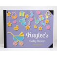 thumbnail image 2 of Darling Souvenir Purple Hanging Baby Objects Personalized Baby ShowerGuestBookHardboundGuestSign-InBookGuestRegistryGuestbook-9 x 12 Inches, 2 of 4