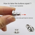 thumbnail image 4 of Pants Button,Jean Buttons Pins for Loose Jeans, 4 Sets,0.67 inch,Adjustable Button for Jeans, Reusable and Adjustable Metal Pants Button Tightener, No Sew And No Tools Instant,Replacement(Silver), 4 of 5