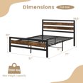 thumbnail image 3 of Costway Full Industrial Metal Platform Bed Frame Rustic Headboard Mattress Foundation, 3 of 10