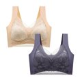 thumbnail image 1 of Timegard 2pc Lace Bras for Women Plus Size Full Coverage Mesh High Support Breathable Comfort Seamless Bra, 1 of 4
