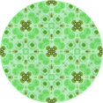thumbnail image 1 of Ahgly Company Tapis Rond Lavable en Machine Intérieur Vert Jade Transitionnel, 5 Pieds Rond, 1 of 7