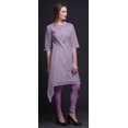 thumbnail image 2 of Bimba Kurti Asymétrique à Imprimé de Feuilles de Phoque Violettes pour Femmes, Robe d'Été Indienne Tunique, Très Grand, 2 of 6