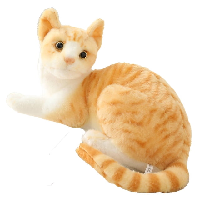 EIGTHTAIL Chat en Peluche 35 cm Compagnon Douillet Chat en Peluche Expression Amusante Peluche Câline Animal en Peluche Chat Style6