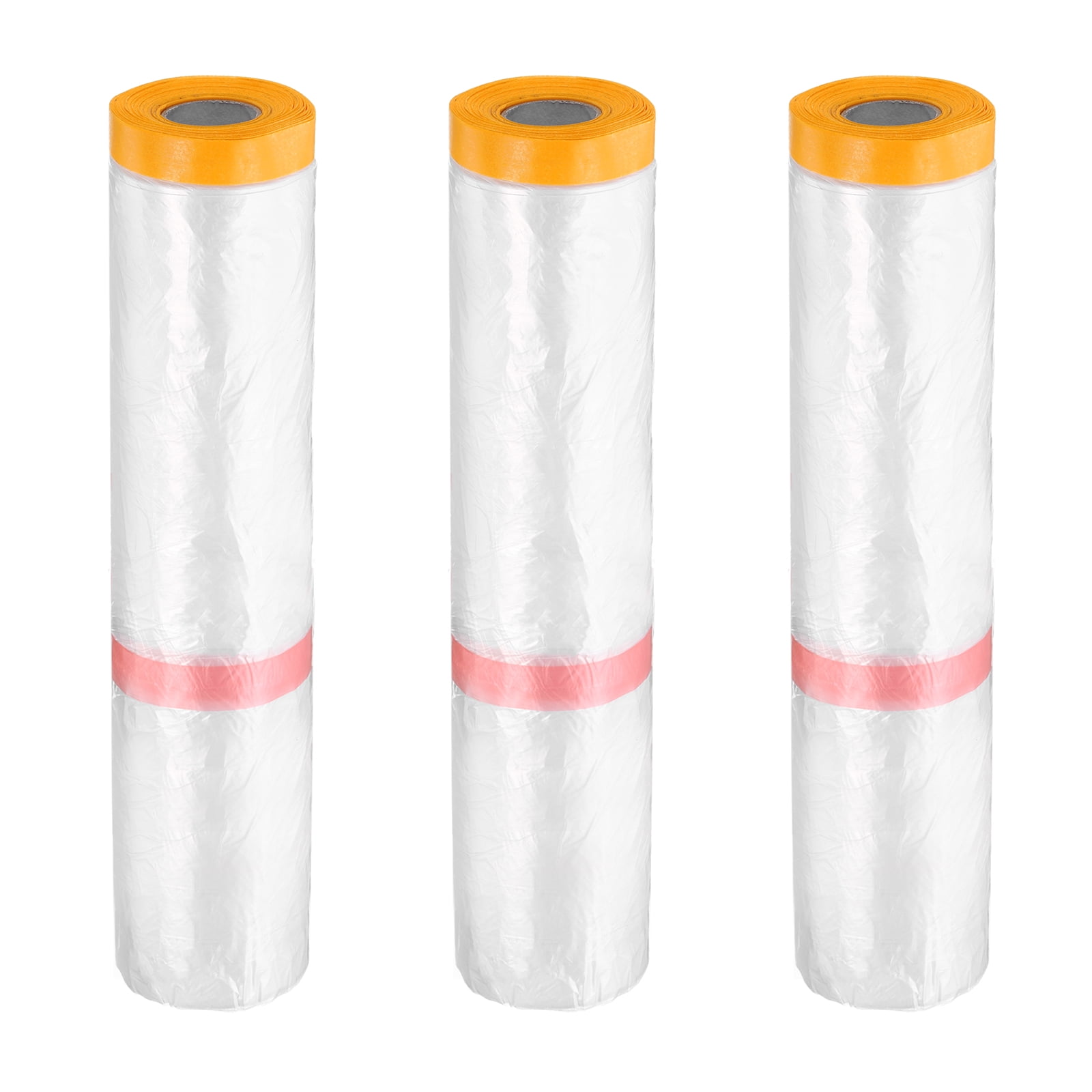 6 Rouleaux De Film Masquage Pré-collé 35,4 X 65,6 Pieds – Avec Ruban Adhésif, Protection Sol Et Meubles