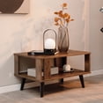 thumbnail image 2 of Costway Table Basse Rétro Mi-Siècle Table Basse avec Rangement Étagère Ouverte Salon, 2 of 10
