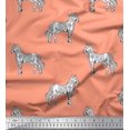 thumbnail image 1 of Soimoi Poly Georgette Fabric Horse Block Decor Fabric Printed Yard 52 Inch Wide, 1 of 3