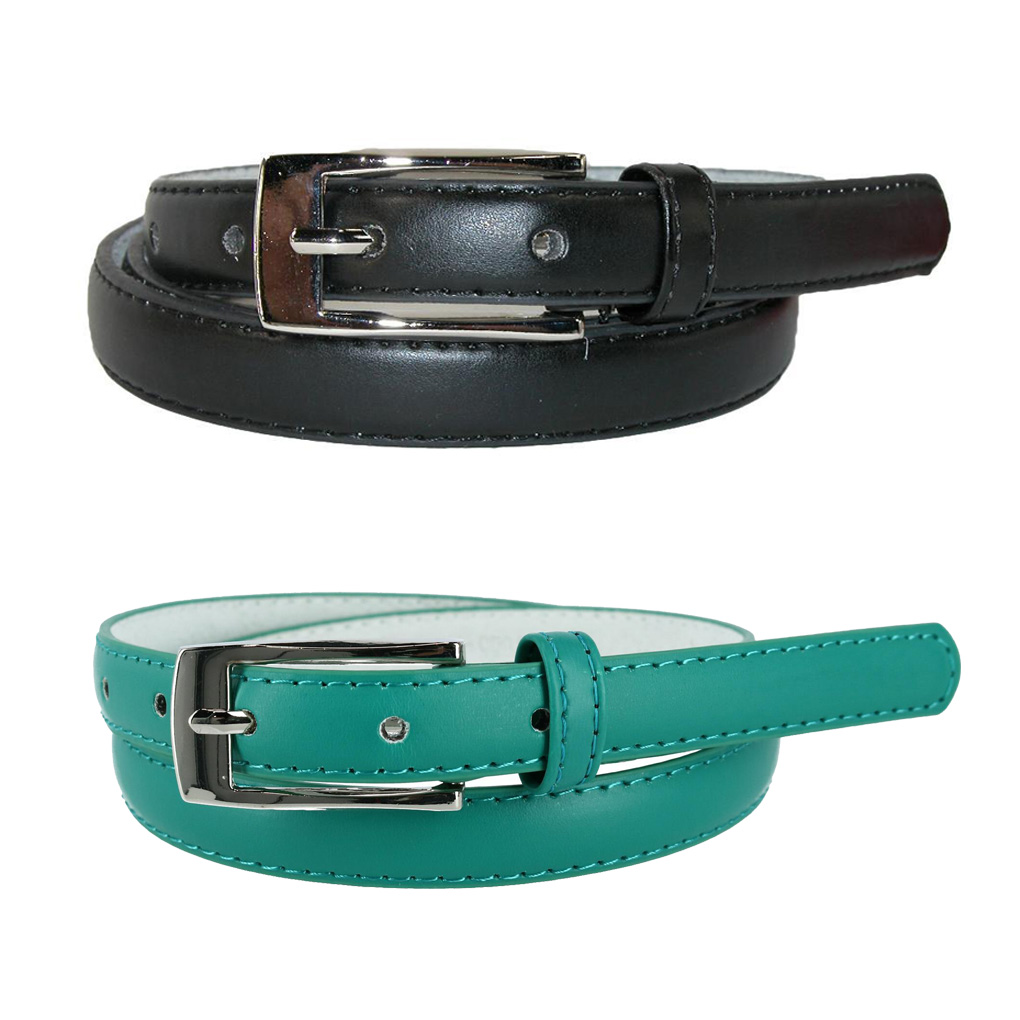 CTM® Ceinture Mince en Cuir de 3/4 Po pour Robe (Lot de 2 Couleurs) (pour Femmes)