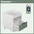 thumbnail image 3 of Gymax Table de Chevet Moderne 2 Pcs avec Lumières DEL, Compartiment Ouvert et Tiroir, 3 of 10