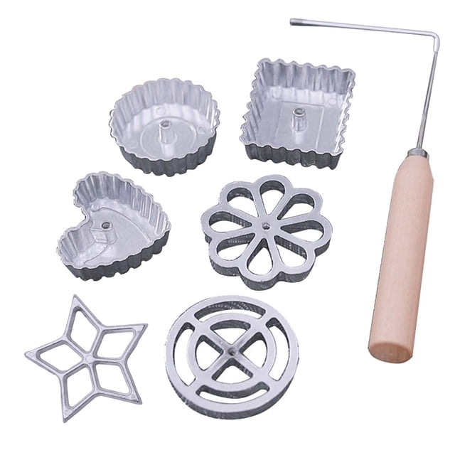Hearth & Gear Wooden Handle Frying Molds,Aluminum Cookie Maker Detachable Maker Set And Unicomponent For Kitchen Baking Cooking Bake Ware. Set Ceramic Bakeware Organizer Adjustable Bake Ware. Set