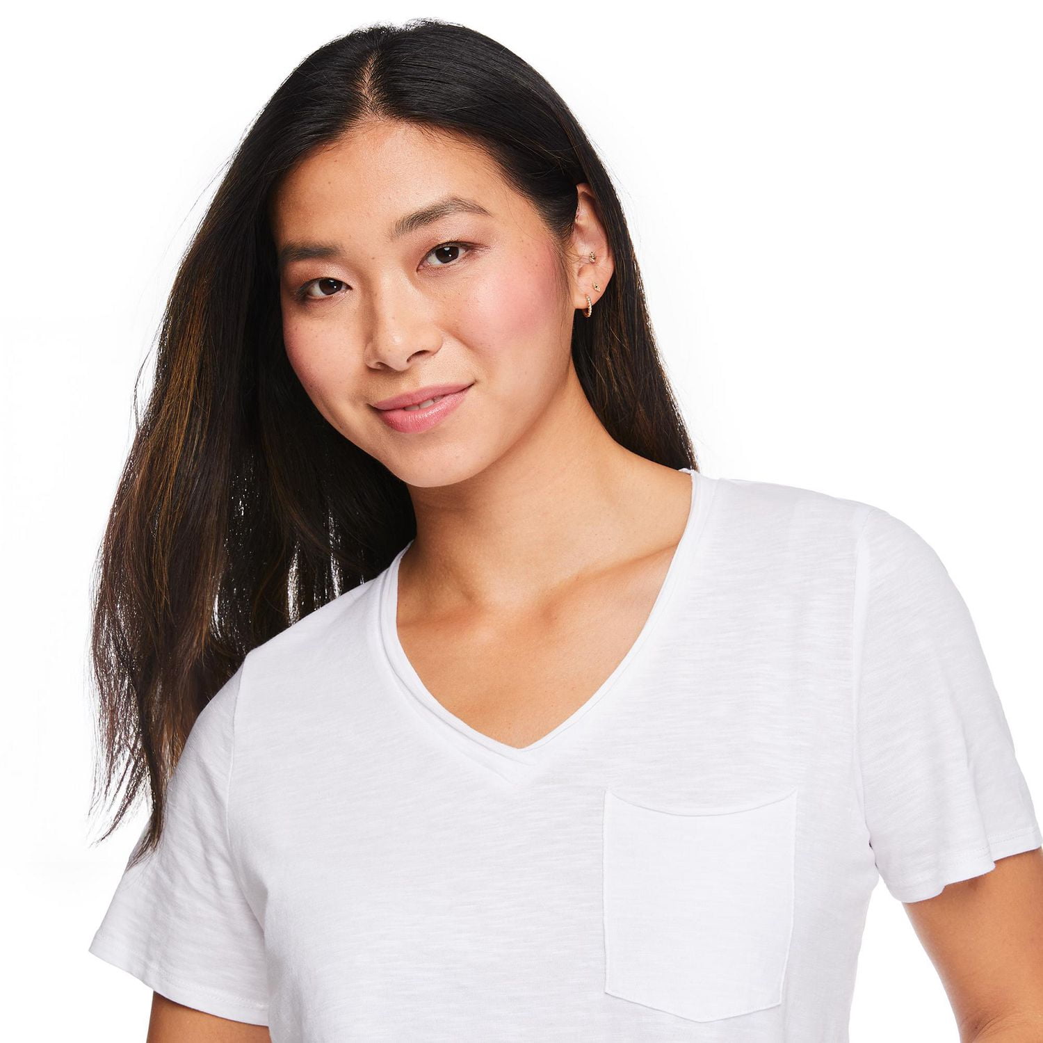 T-shirt à pochette encolure en V George pour femmes