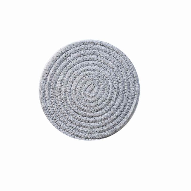 Ensemble de Table en Corde de Coton Tissée pour Cuisine, Tapis de Table Résistant à la Chaleur, Dessous de Verre Ronds