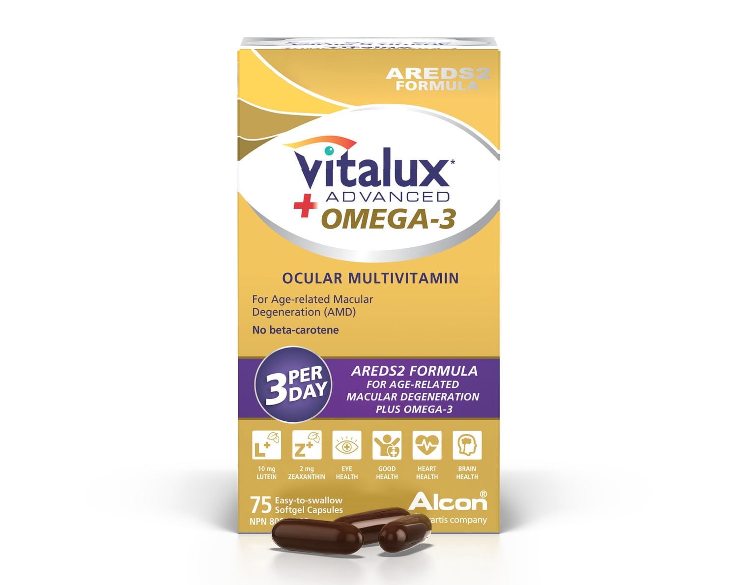 VITALUX® Advanced Plus Omega-3, Ocular Multivitamin, Macular Degeneration Supplement with AREDS 2, AMD