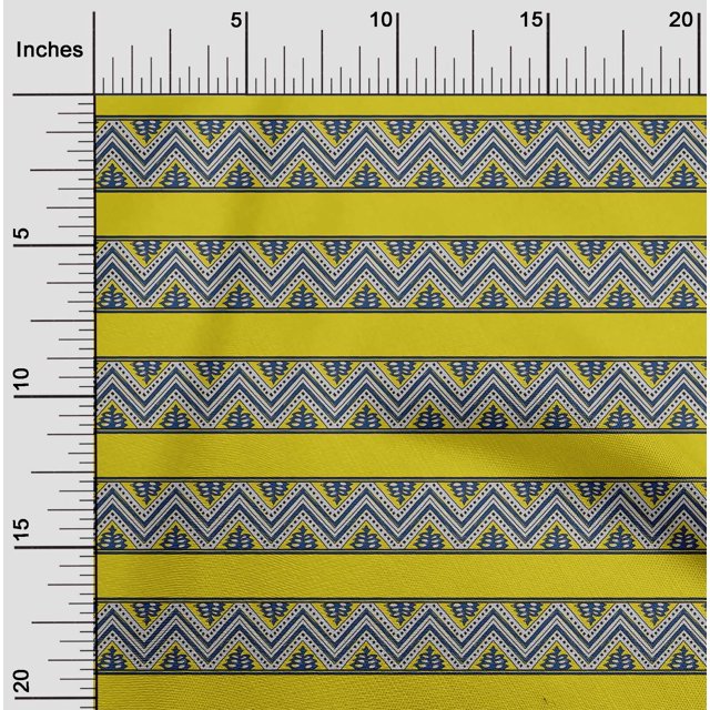 oneOone Cotton Flex Fabric Floral & Chevron Block Print Fabric By Yard 40 Inch Wide