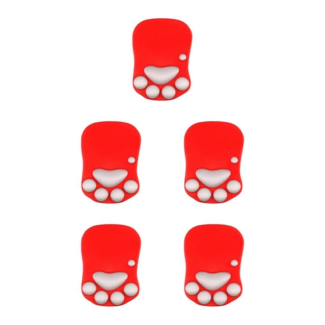 maskred Stylish Cat Paw Gaming Mouse Mat Wrist Protection Non-slide Base Safe Unique DS-001 bright red 5Set