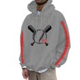 thumbnail image 1 of Men's Hoodies & Sweatshirts BasebalL Seam Print pullover Hoodie for Everyday Comfort and Durable Warmth, 1 of 3
