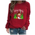 thumbnail image 2 of Qertyioot Pull d'Hiver Mode Femme Imprimé de Noël, Manches Longues Col Rond Chaud Ample Tendance Hauts Tricotés, 2 of 7
