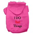 thumbnail image 1 of I Do Bad Things Screen Print Pet Hoodies Bright Pink Size Xs (8), 1 of 1
