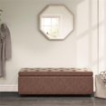 thumbnail image 2 of Pemberly Row 48" Transitional Faux Leather Ottoman in Umber Brown, 2 of 7