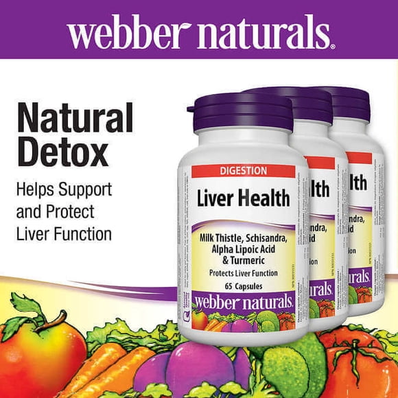 Webber Naturals Capsules Santé du Foie - 65 Unités, Lot de 3 / Soutien Complet du Foie