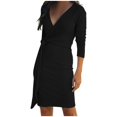 thumbnail image 1 of TJAZFJPA Robe d'Été pour Femme Robe Décontractée pour Femme avec Col en V à Rayures Coupe Ajustée Aguichant et à la Mode Robe avec Ceinture Robes de Fête Robe de Sortie, 1 of 9