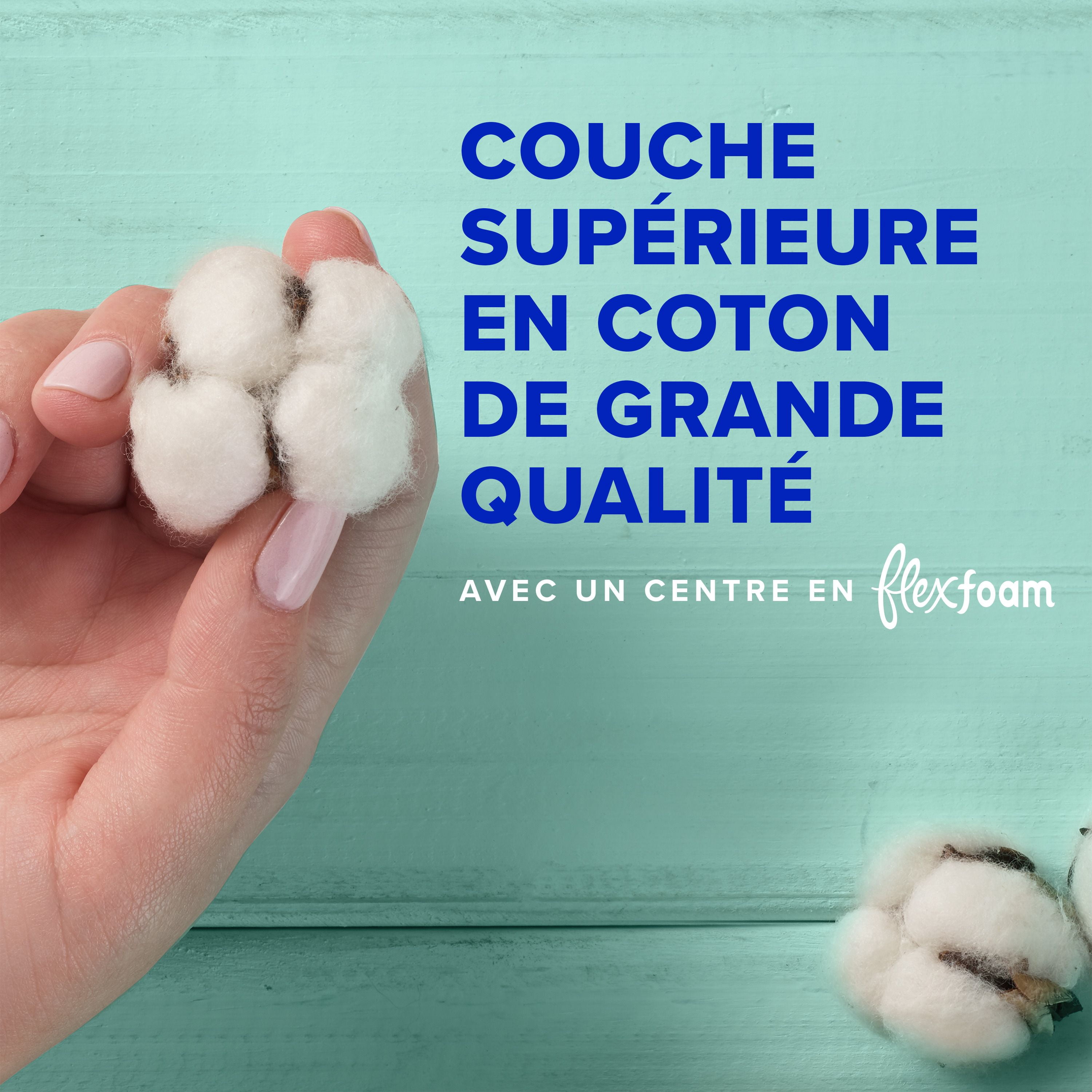 Always Coton Pur Serviettes Hygiéniques pour Femmes, Taille 5, de Nuit, Flux Très Abondant, avec Ailes, Non Parfumées
