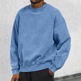 thumbnail image 2 of Ediodpoh Men's Casual Shoulder Drop Solid Color Soft Comfortable Hoodie Sweatshirt for Men Blue L, 2 of 5