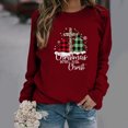 thumbnail image 1 of Sweatshirt de Noël pour Femmes 2023 Hauts Imprimé de Noël Col Rond Pull Blouse Ample Sweatshirt Sans Capuche en Solde, 1 of 7
